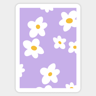 Retro floral print with chamomile Sticker